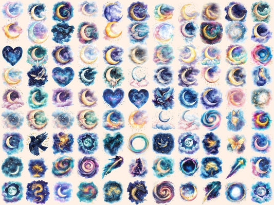 Clipart Acquerello Cieli Stellati