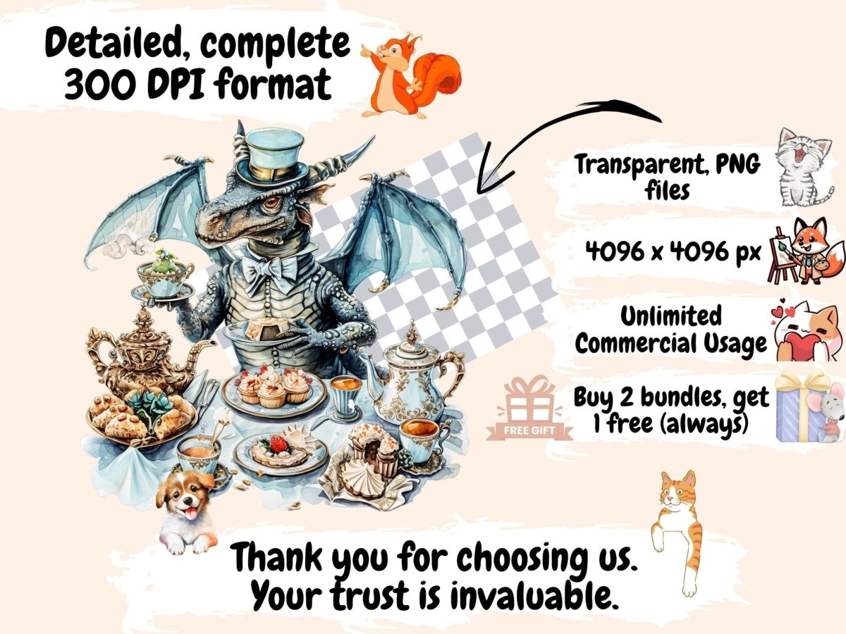 Steampunk Dragons Watercolor Clipart dragon clipart - Wonders Artist