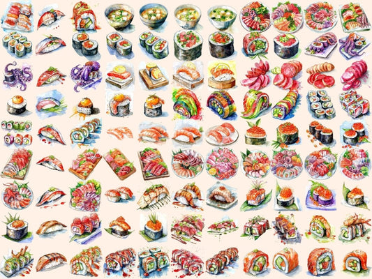 Sushi Akvarelli Klippitaide