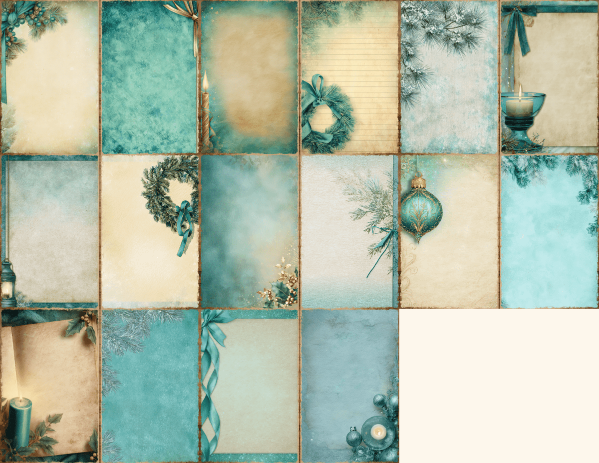 Teal Christmas Journal Pages All Bundles Journal Pages new bundles all - WondersArtist