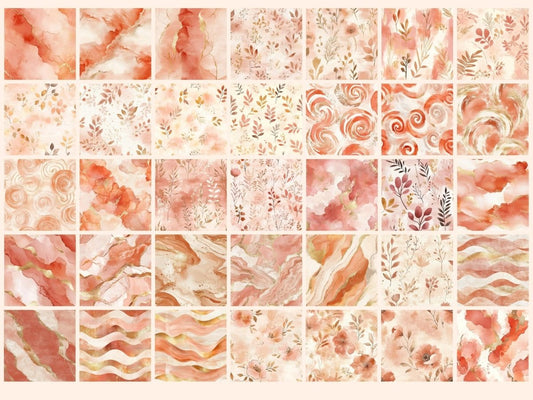 Papel Digital de Padrão Sem Costura Terracota Glow