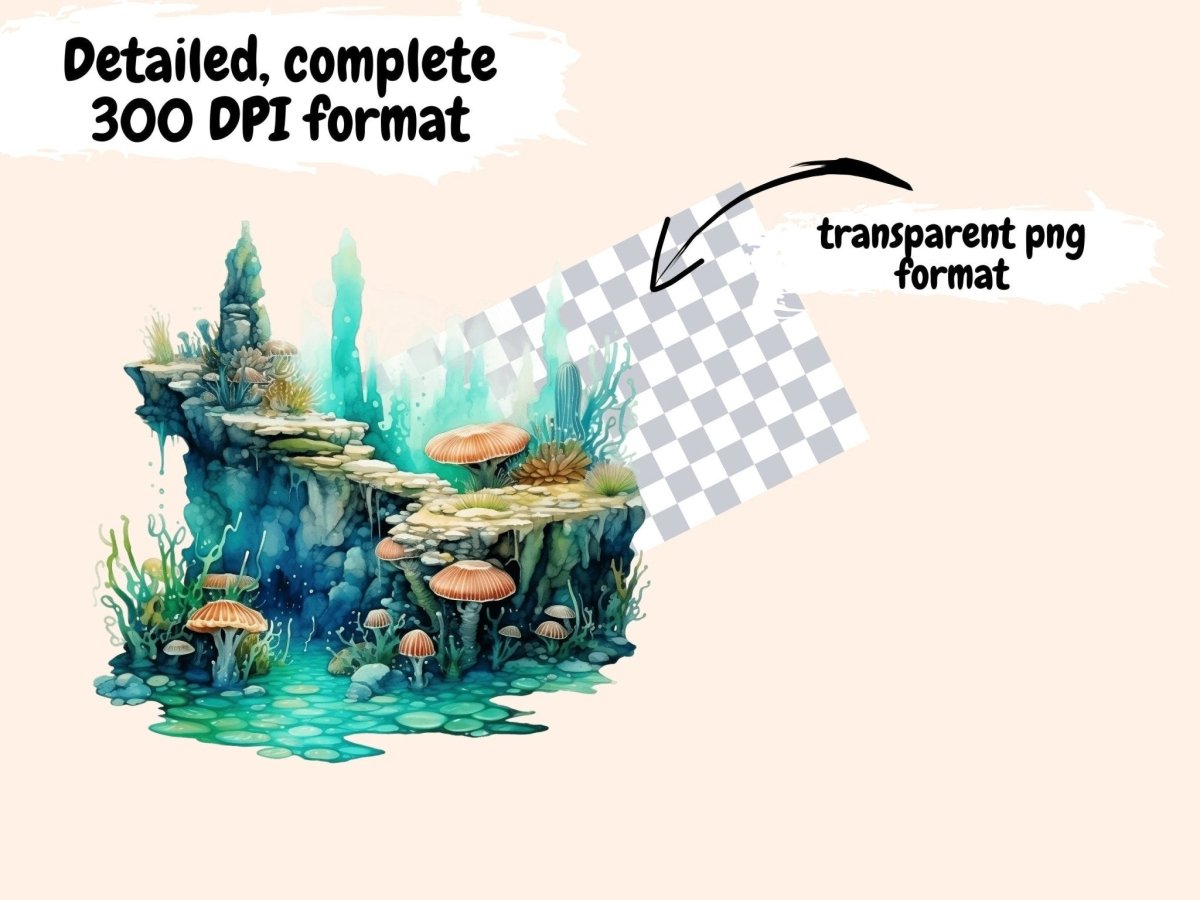 Tidepools Watercolor Clipart beach clipart - Wonders Artist