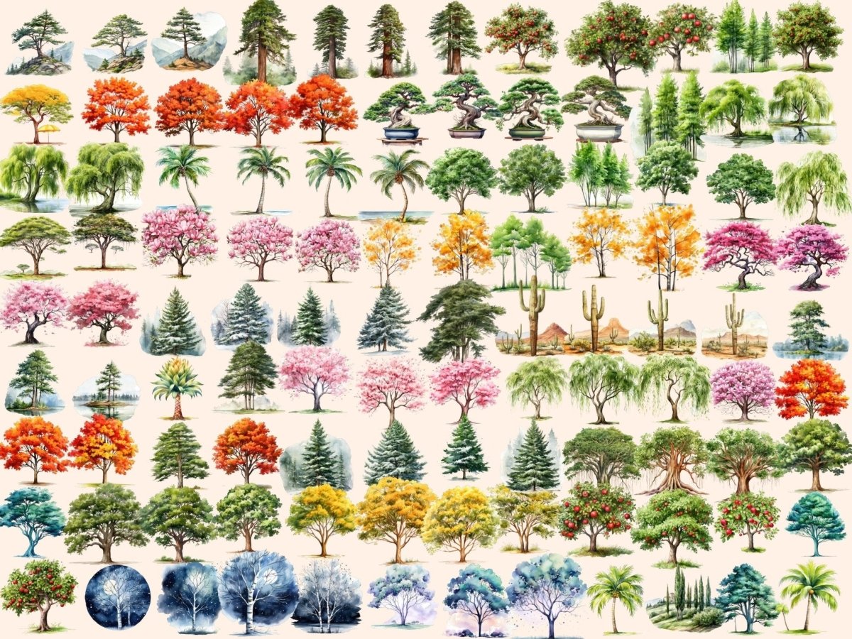 Trees Watercolor Clipart nature clipart - Wonders Artist