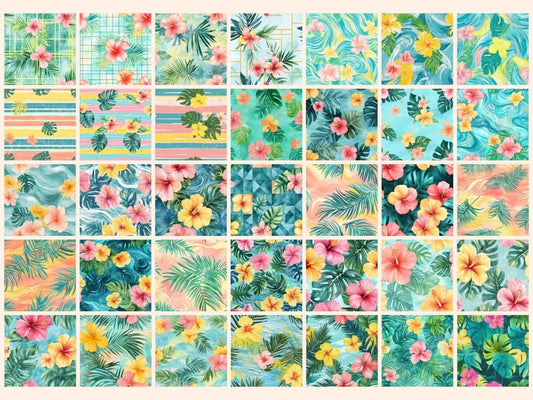 Papel Digital de Padrão Sem Costura Brisa Tropical