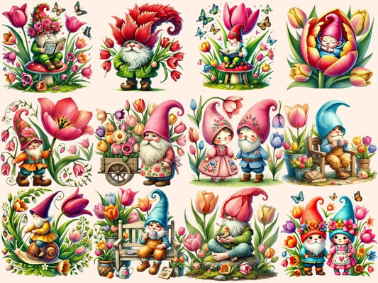 Clipart di Gnomi Tulipano