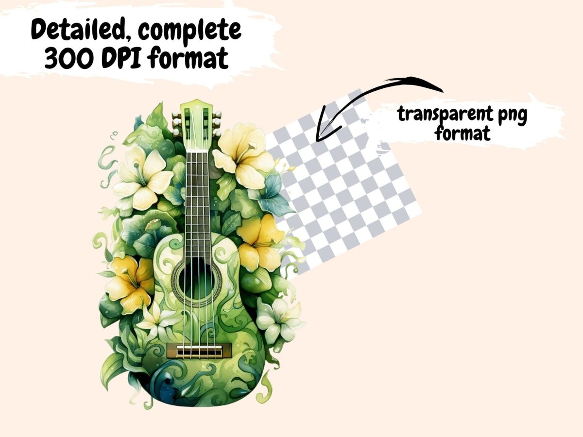 Ukulele Watercolor Clipart beach clipart - Wonders Artist