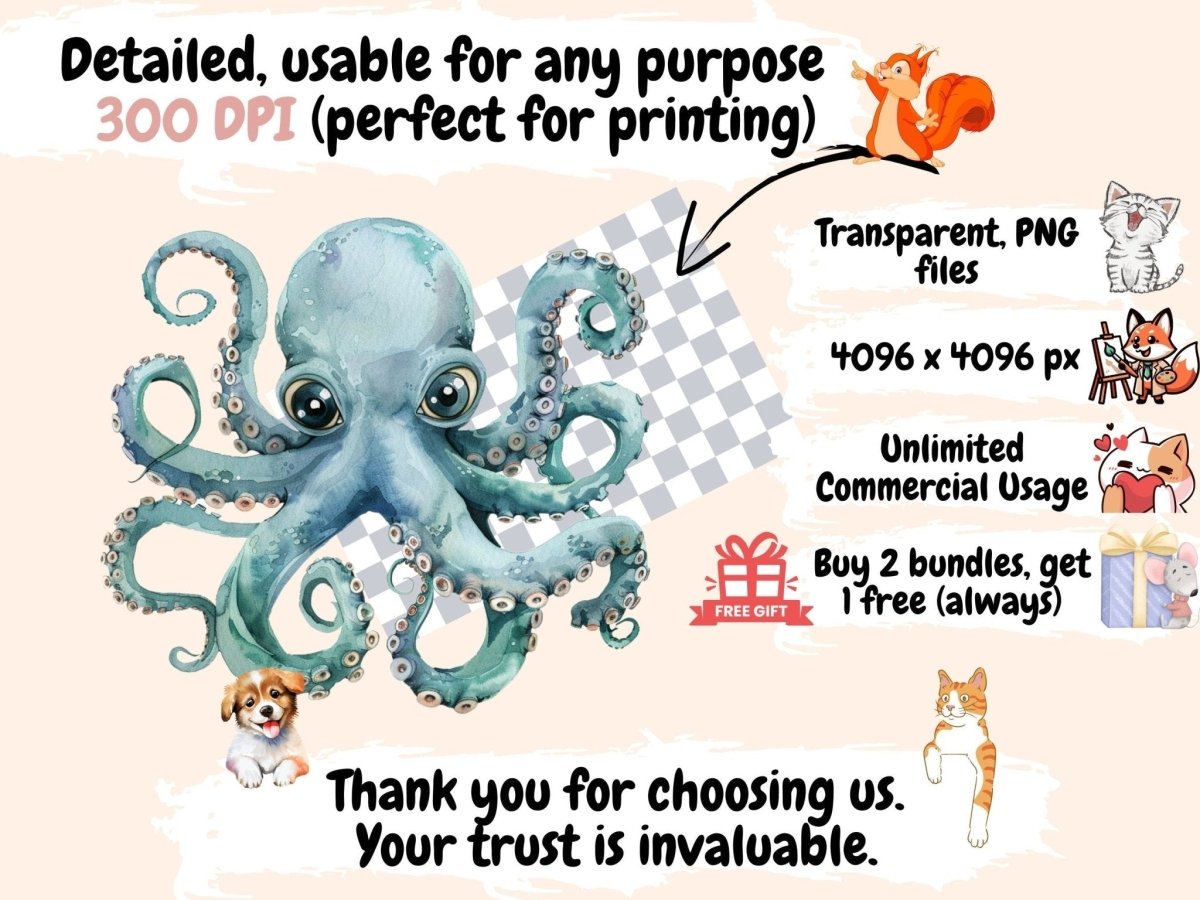 Under the Sea Watercolor Clipart Aquatic Clipart - Wonders Artist