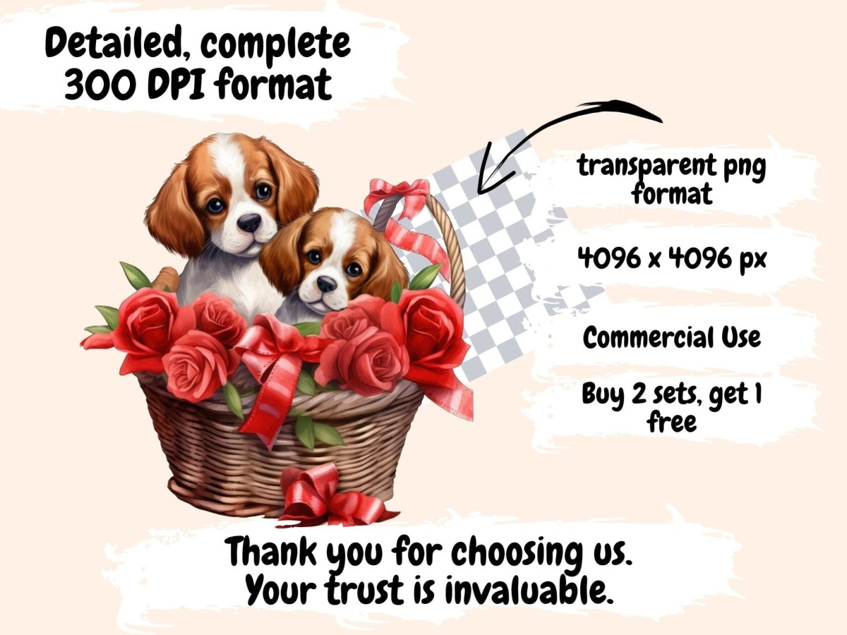 Valentine's Day Dogs Watercolor Clipart dog clipart - Wonders Artist