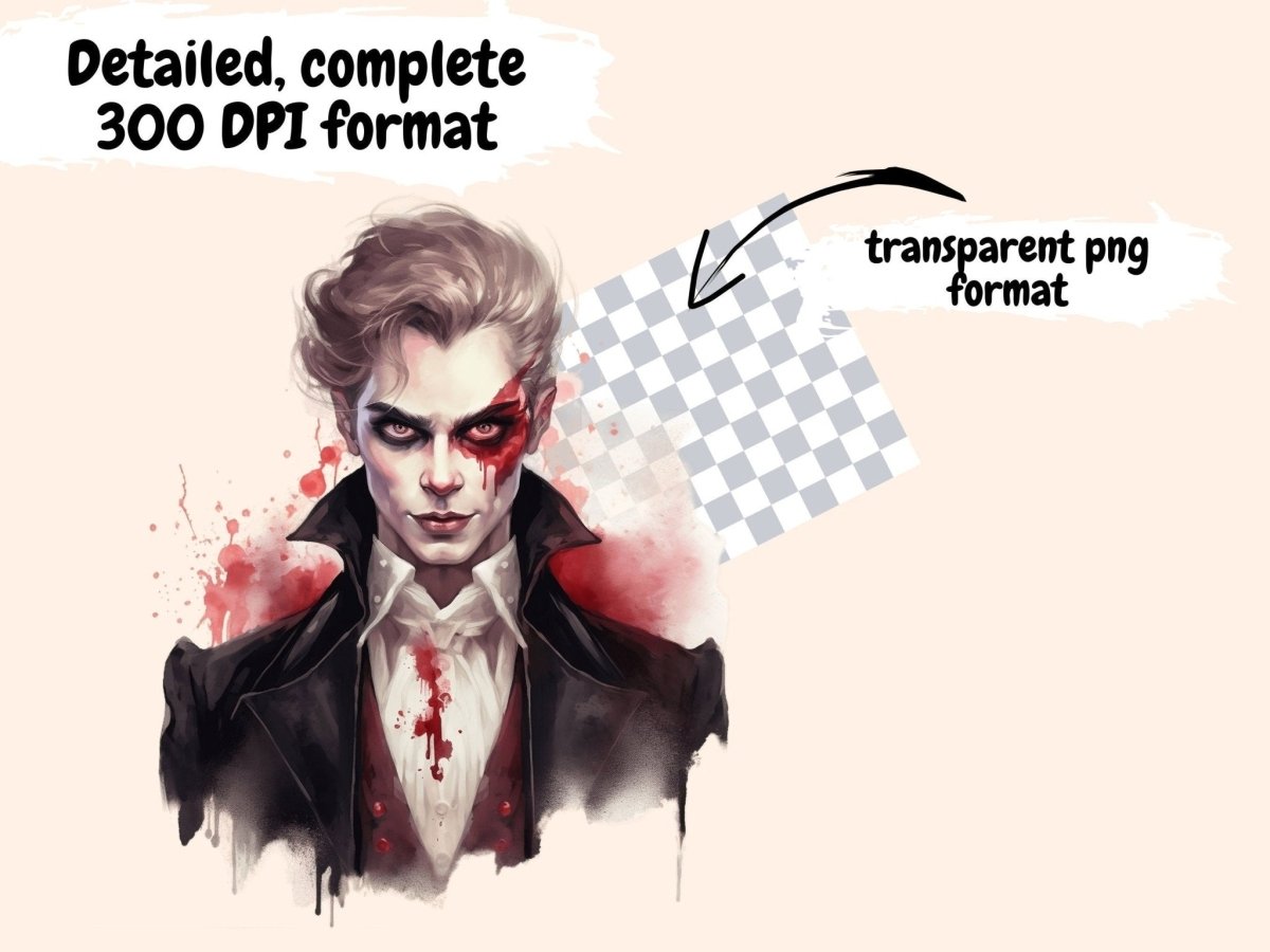 Vampires Watercolor Clipart halloween clipart - Wonders Artist