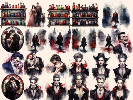 Clipart Acquerello Vampiri