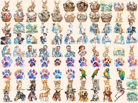 Clipart Acquerello Veterinario