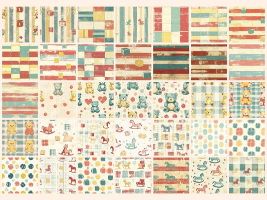 Carta Digitale Senza Giunture della Scatola dei Giocattoli Vintage