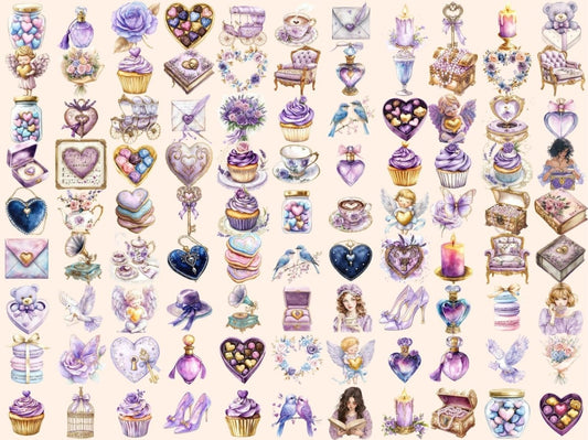 Acquerelli di Sogni Violacei Clipart