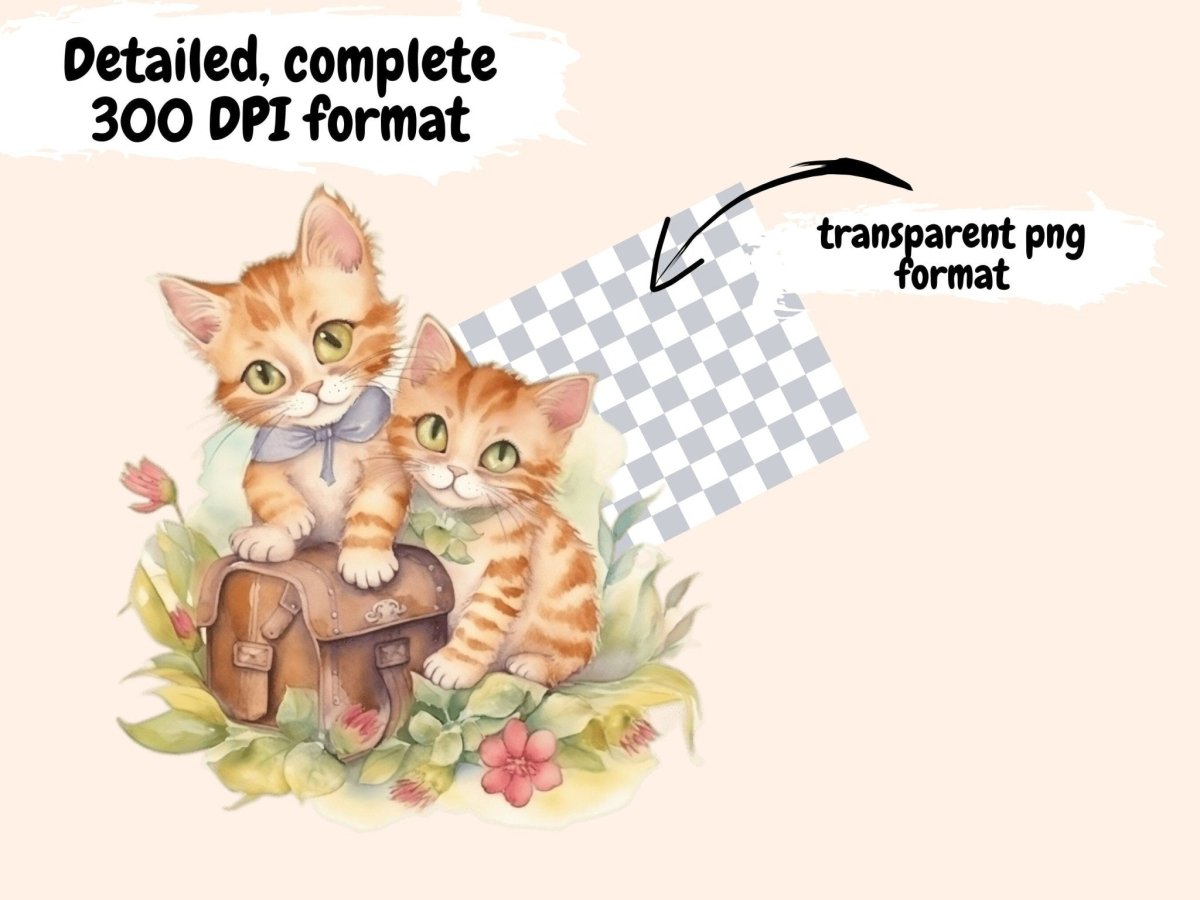 Watercolor Kittens Clipart animals clipart - Wonders Artist