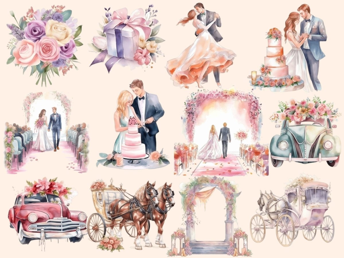 Wedding Watercolor Clipart bridal clipart - Wonders Artist