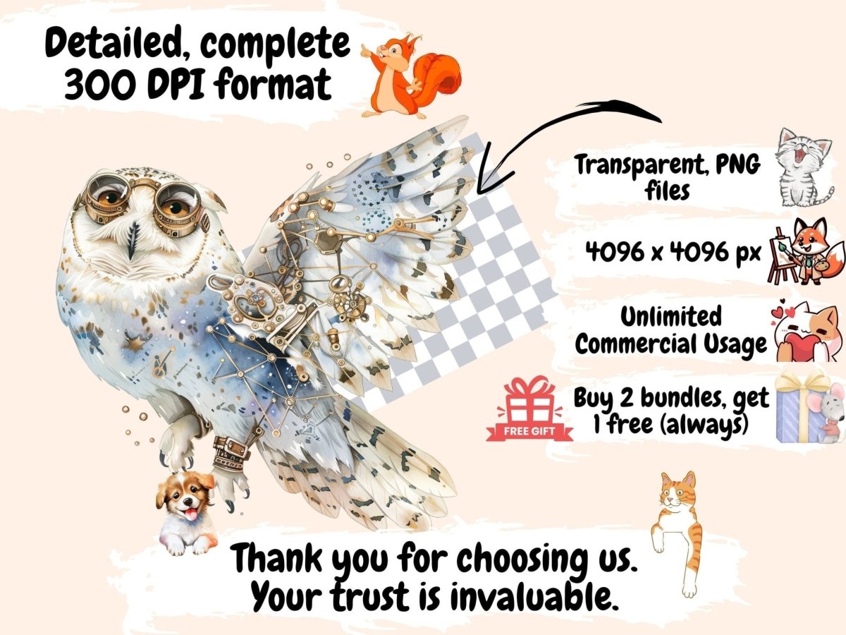 White Steampunk Watercolor Clipart ivory clipart - Wonders Artist