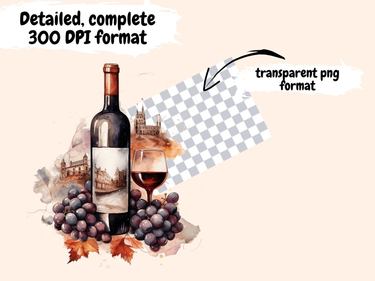 Wine Watercolor Clipart alcohol clipart - Wonders Artist