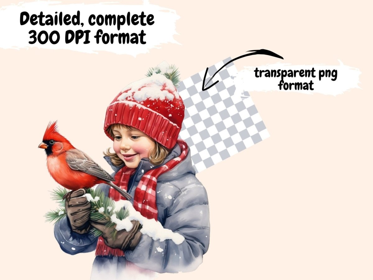 Winter Cardinals Watercolor Clipart cardinal clipart - Wonders Artist