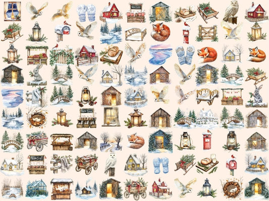 Winter Landschaft Aquarell Clipart