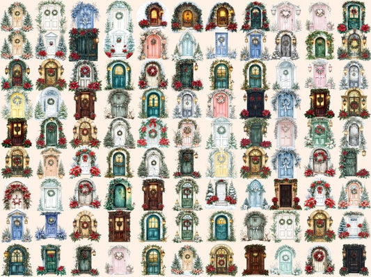 Wintertüren Aquarell Clipart