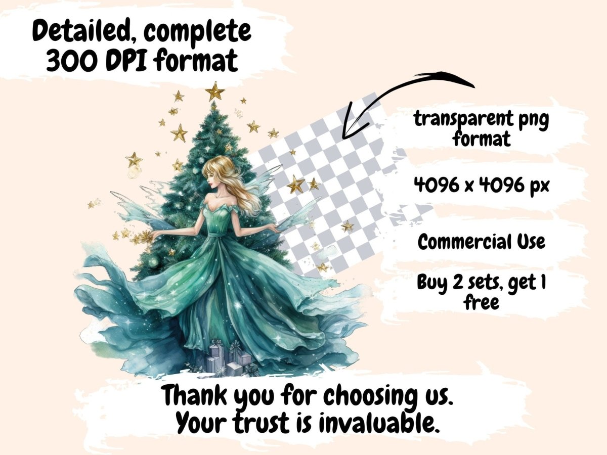 Winter Fairies Watercolor Clipart christmas fairy png - Wonders Artist