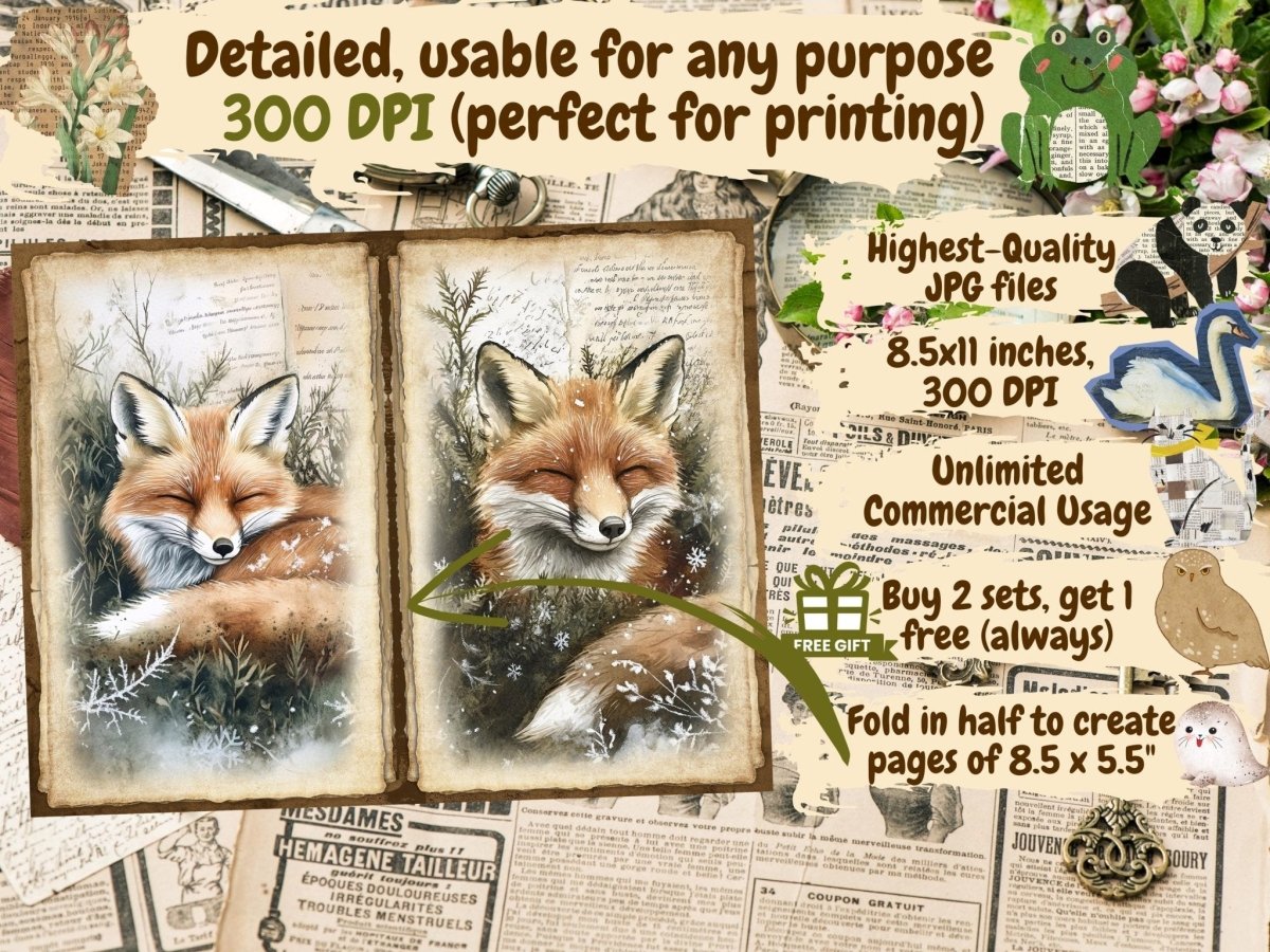 Winter Woodland Journal Pages (P4) Forest Junk Journal - Wonders Artist