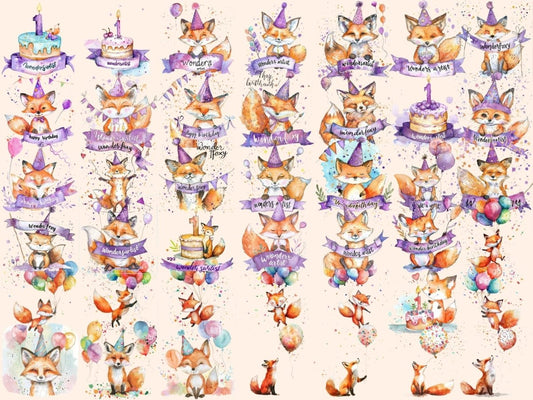 WondersSartist 1. Geburtstag Aquarell Clipart