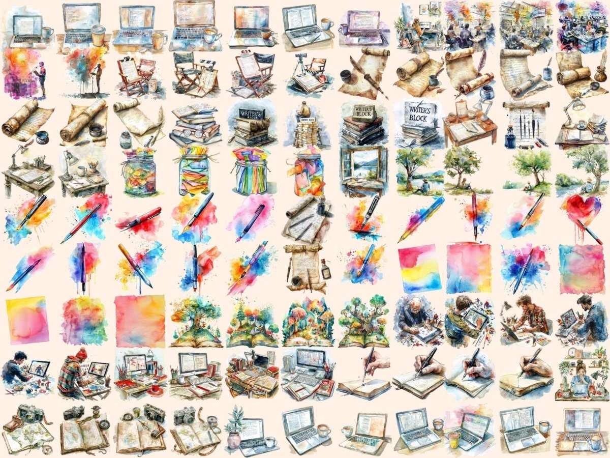Writing Watercolor Clipart Author PNG - Wonders Artist