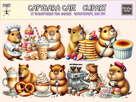 Capybara Café Clipart