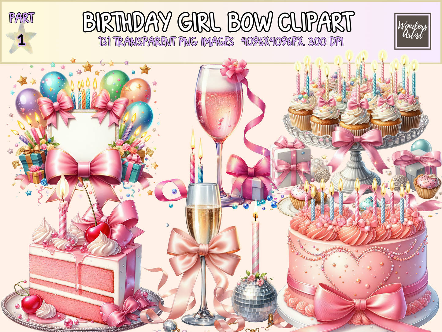Birthday Girl Bow Clipart