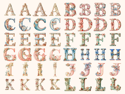 Garden Tea Party Alphabet & Numbers