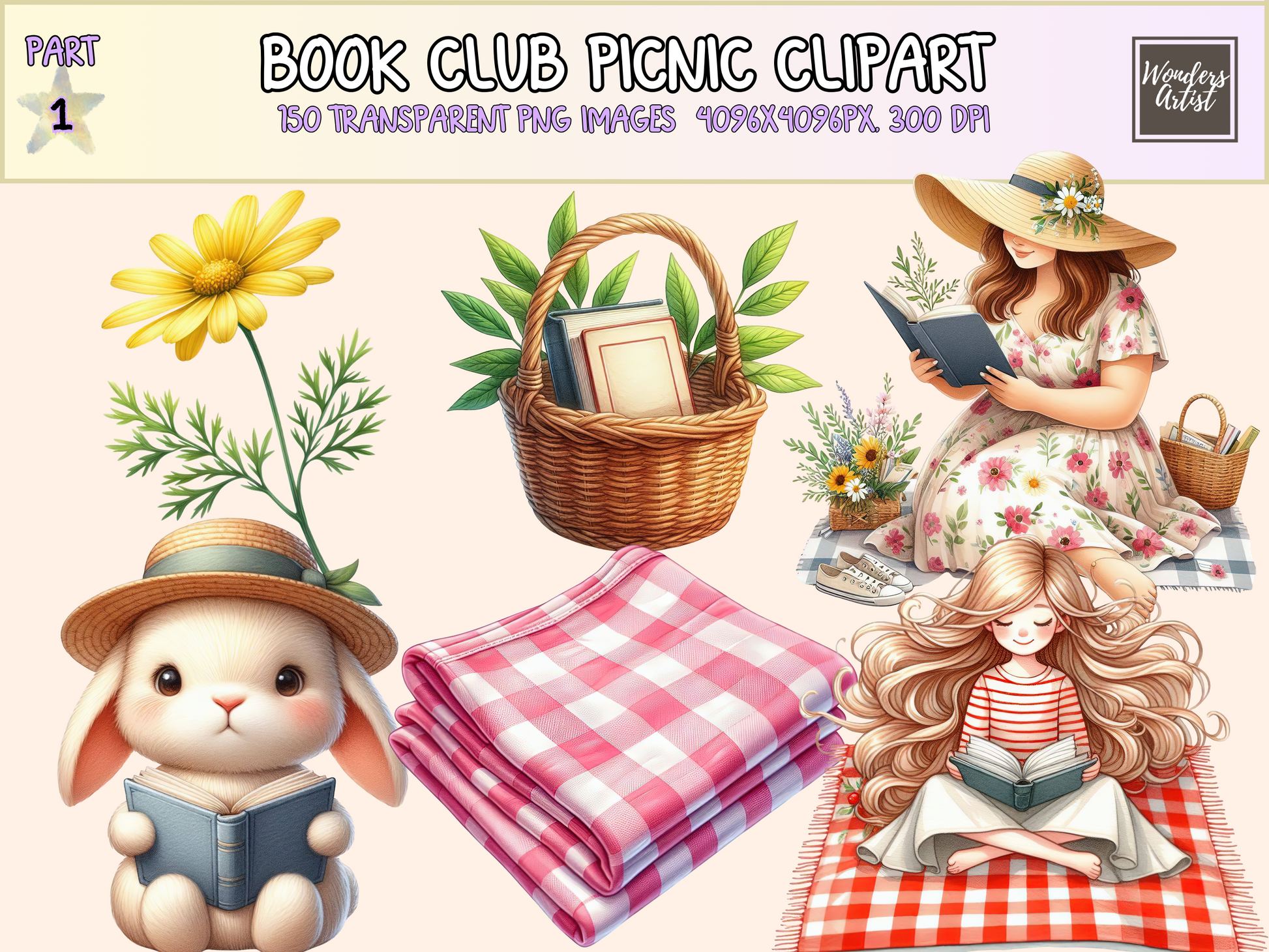 Book Club Picnic Clipart