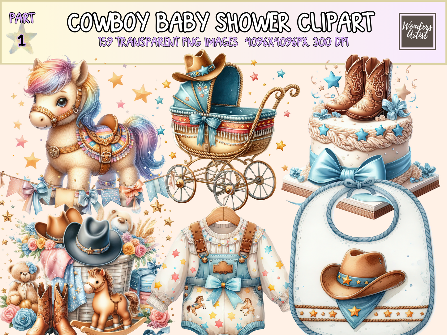 Cowboy Baby Shower Clipart