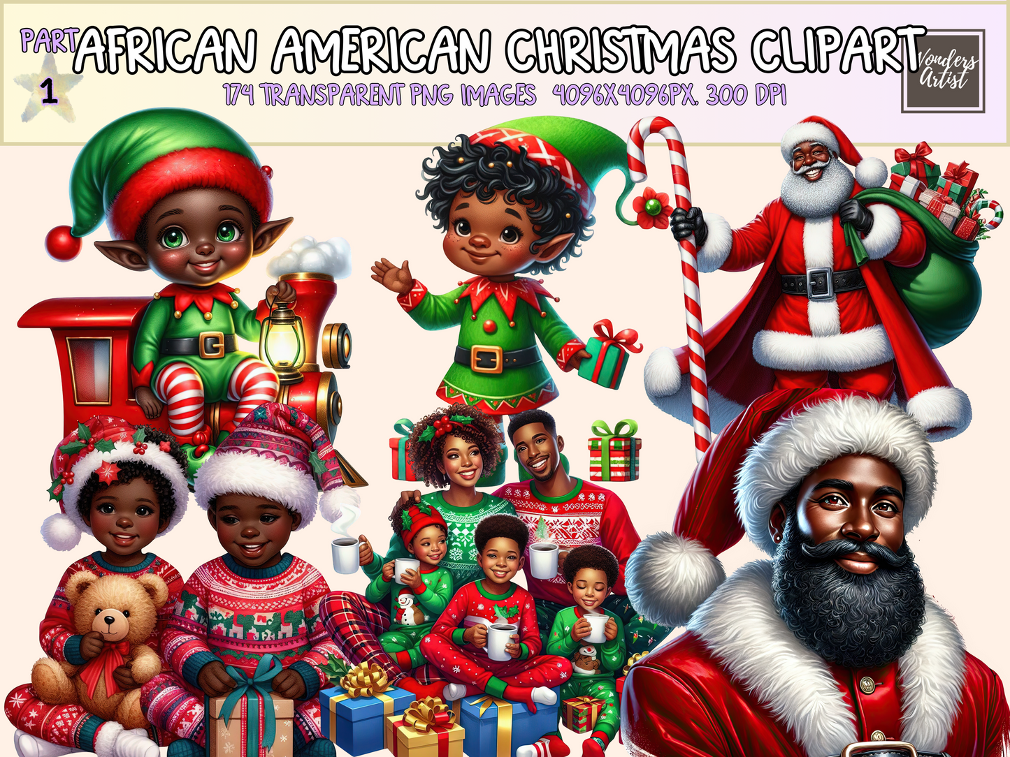 African American Christmas Clipart