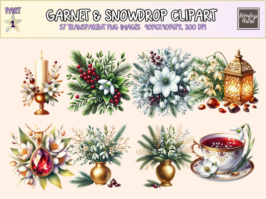 Garnet & Snowdrop Clipart