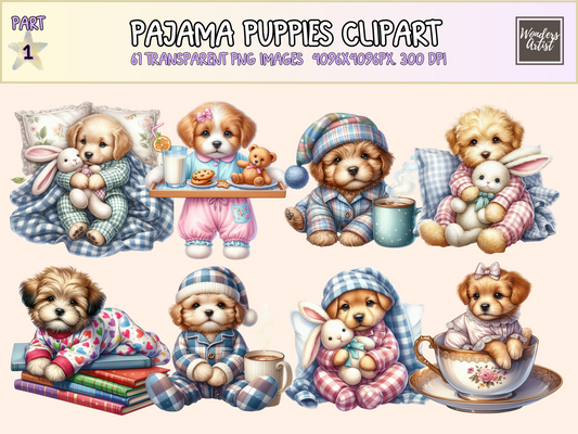 Pajama Puppies Clipart
