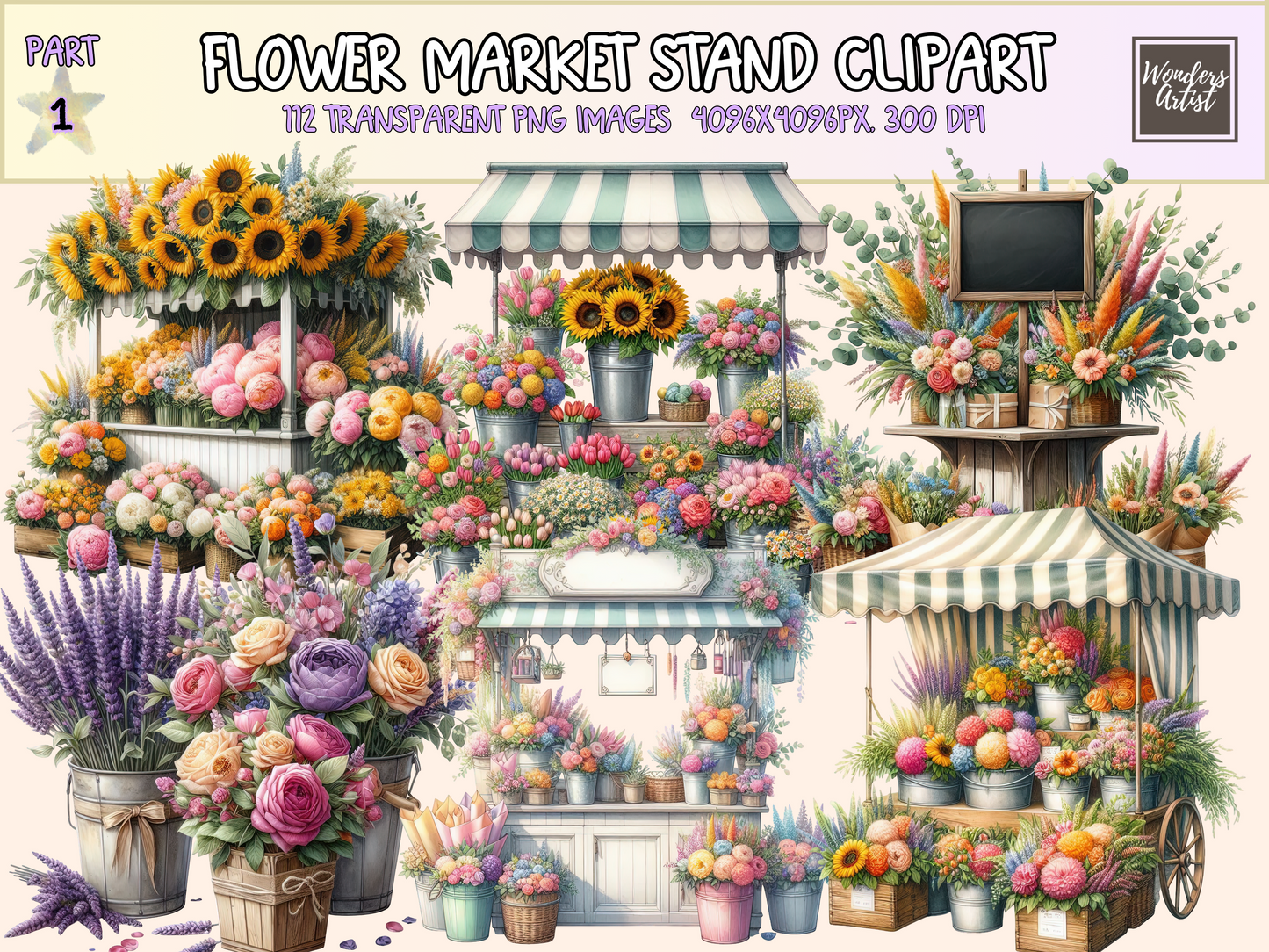 Flower Market Stand Clipart