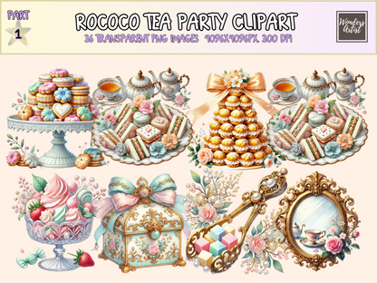 Rococo Tea Party Clipart