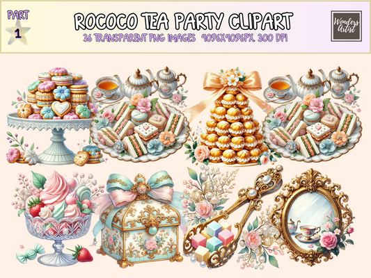 Rococo Tea Party Clipart