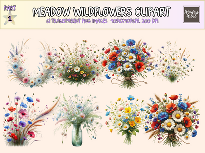 Meadow Wildflowers Clipart