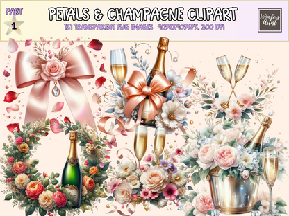 Petals & Champagne Clipart