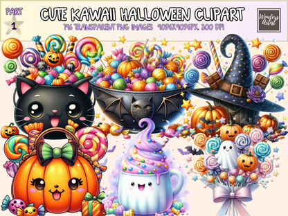 Cute Kawaii Halloween Clipart