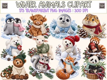 Winter Animals Clipart — cover