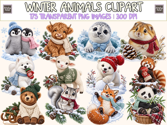 Winter Animals Clipart — cover