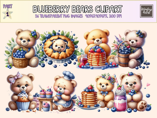 Blueberry Bears Clipart