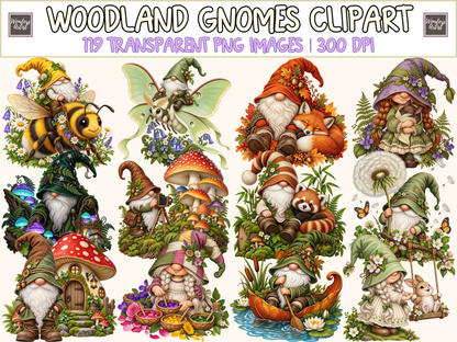 Woodland Gnomes Clipart — cover