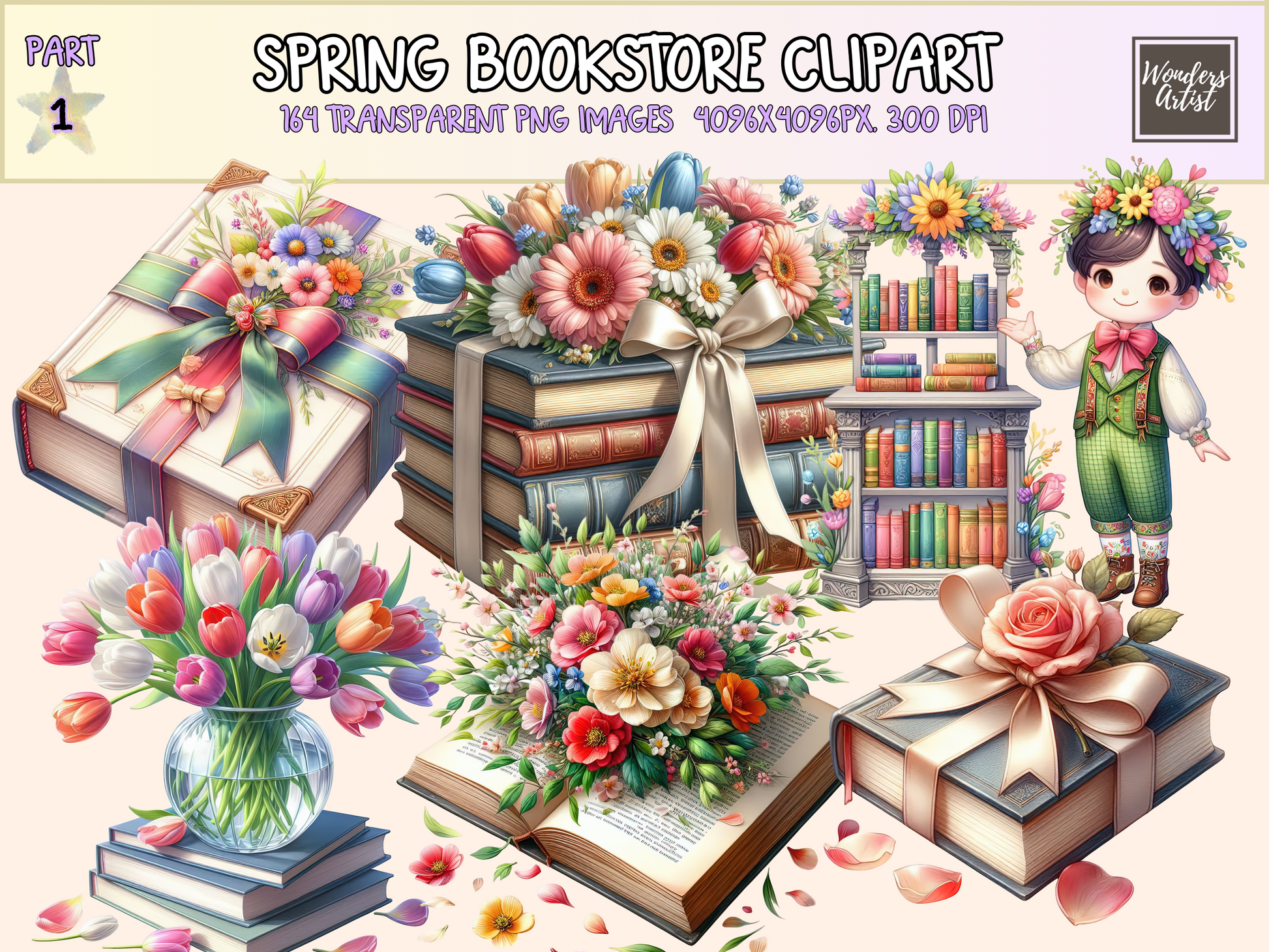 Spring Bookstore Clipart