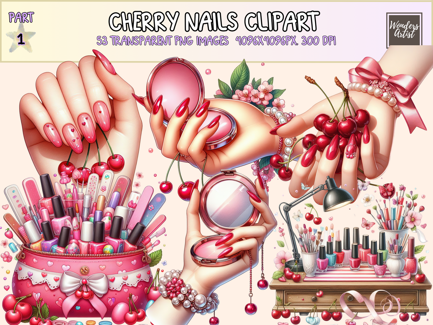 Cherry Nails Clipart