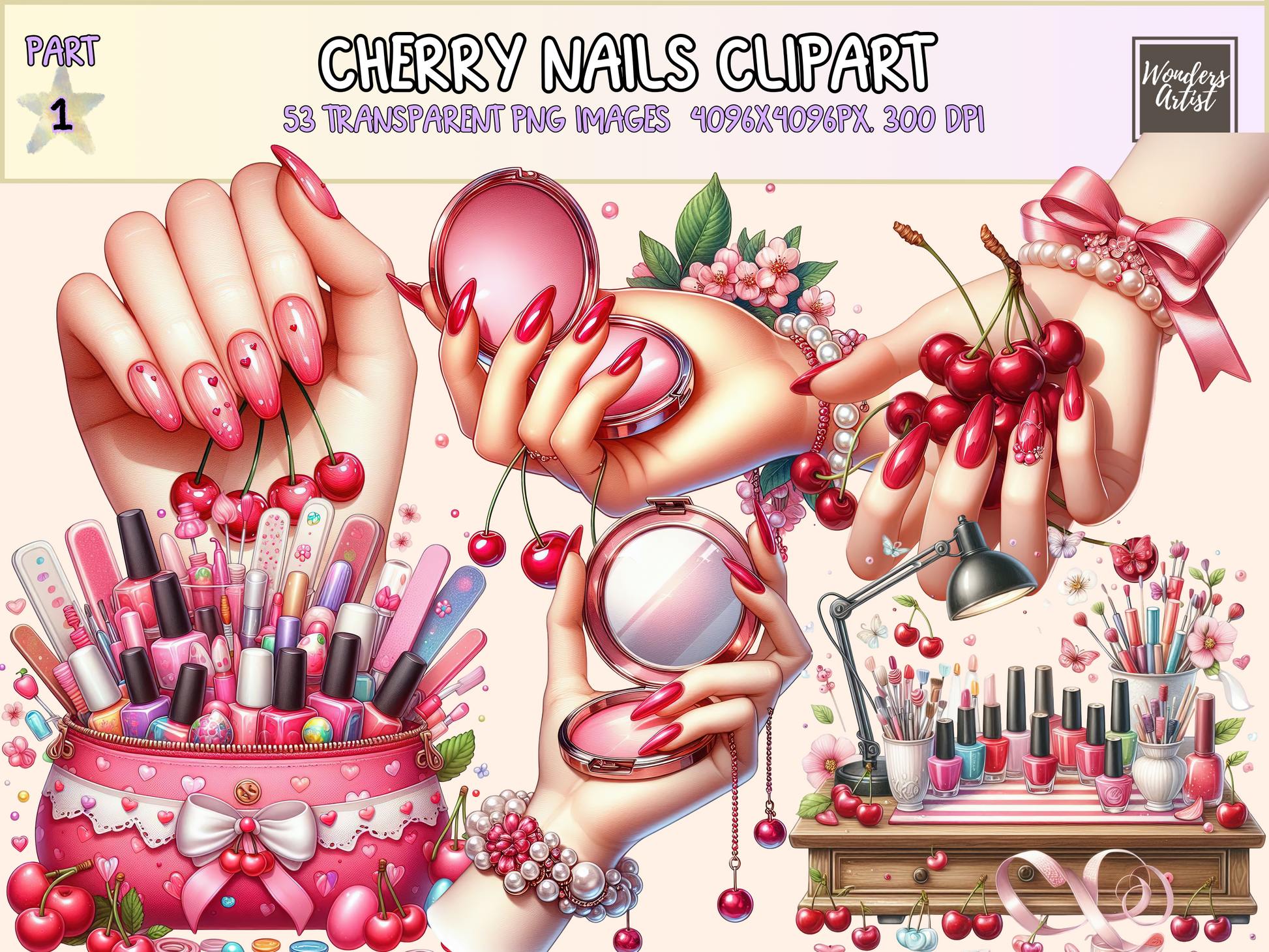 Cherry Nails Clipart