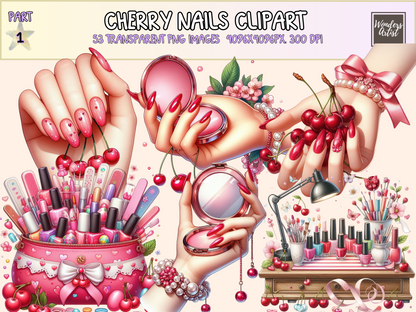 Cherry Nails Clipart